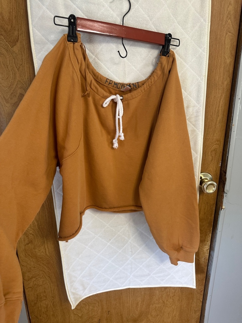 Rust Cropped Drawstring Sweatshirt - Picture 2 of 6